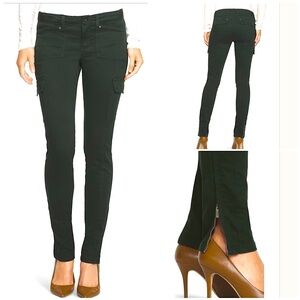 WHBM GREEN CARGO SKINNY JEANS